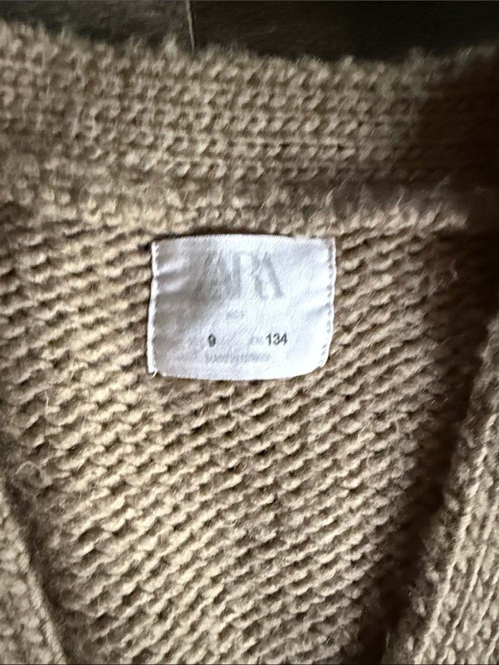 Zara Tan Chunky Knit Button-Front Cardigan - Picture 2 of 3